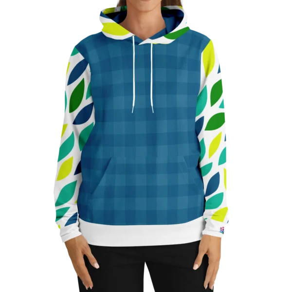 An image of a unisex pullover streetwear hoodie. This trendy graphic hoodie is designed to compliment a vibrant personality. Designed by Glitched Pixel, this dark blue graphic hoodie is packed with vibrant color. This Image links to Glitched Pixel's trendy hoodies and gamer gear shopping catalogue. Our collection of gamer gear and cool hoodies for men and women are the perfect gifts for gamers and non-gamers alike.